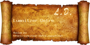 Lumnitzer Detre névjegykártya